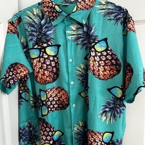 Hawaiian Shirt Tropical Pineapple Sunglasses Size XL